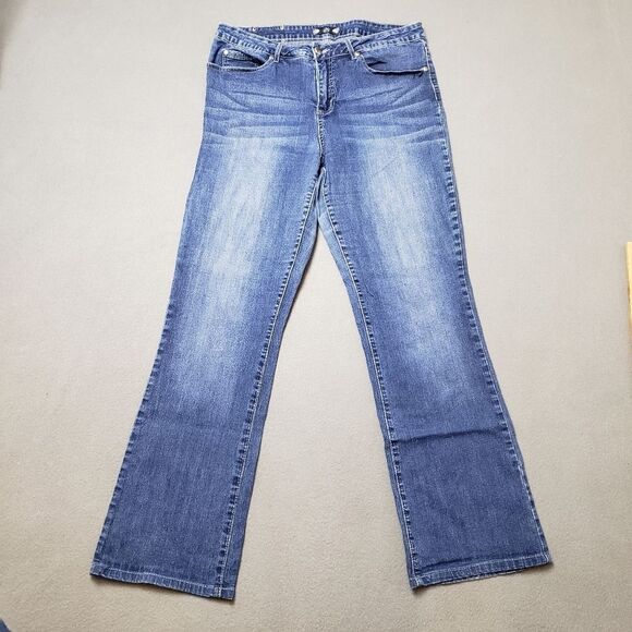 Y2K Tru Luxe Boot Flare Cut Bling  Jeans Crystal Embellished jeans - Toyko ❄️ - Picture 2 of 14